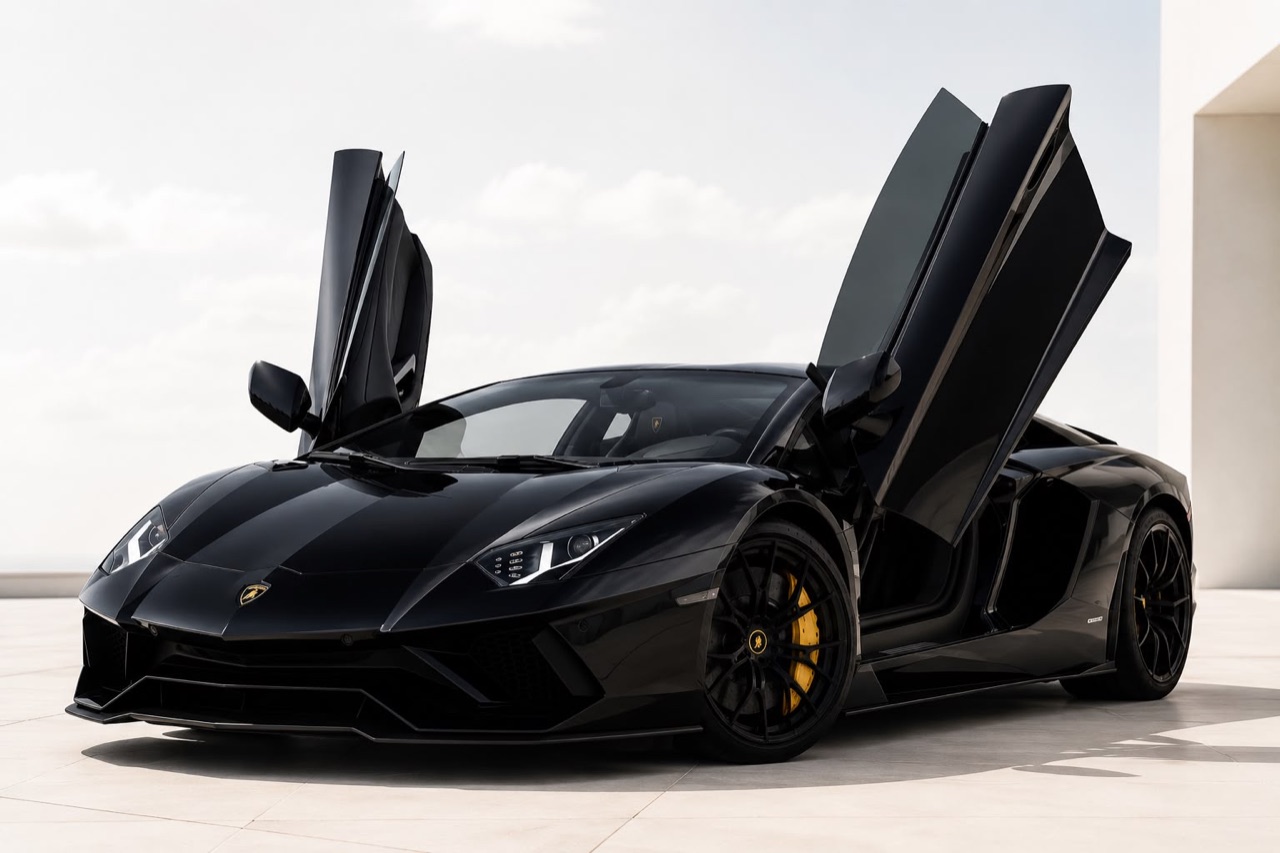 Black Lamborghini detailed by Lustrous Auto Detailing